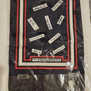 Red/white/blue Oblong Scarf With Presidents Signatures